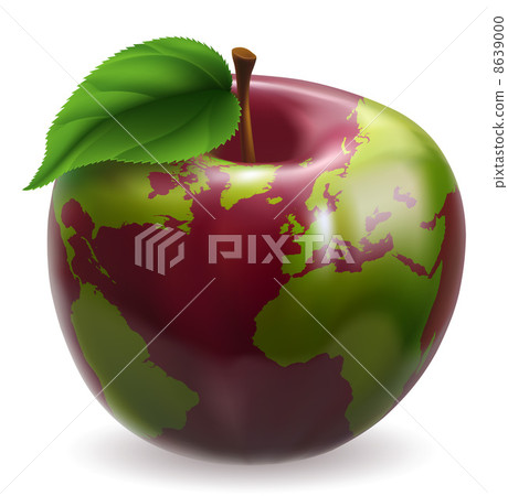 Globe Apple Concept Illustration - Stock Illustration [8639000] - PIXTA