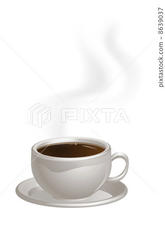 Steaming Coffee Cup on Saucer Steaming Coffee Cup on Saucer 8639037