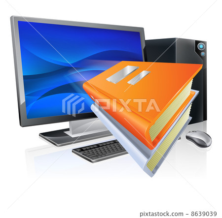 Education e-learning computer book concept 8639039
