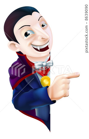 Cartoon Dracula Vampire Pointing-插圖素材 [8639090] - PIXTA圖庫