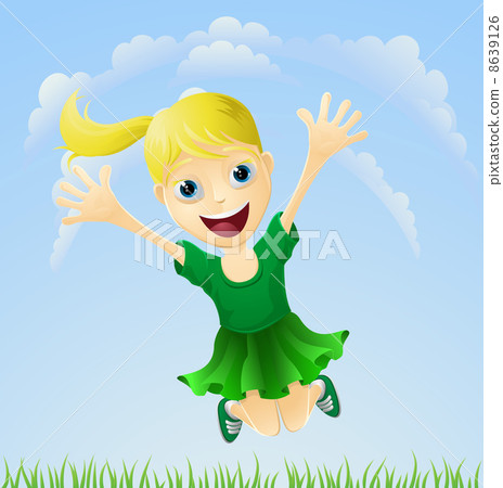 Young happy girl jumping Young happy girl jumping 8639126