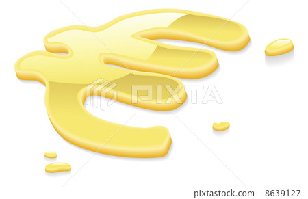 Liquid gold Euro symbol sign Liquid gold Euro symbol sign 8639127