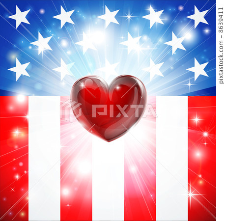 American Heart Patriotic Background 8639411