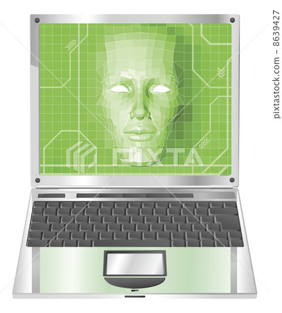 Laptop woman concept Illustration 8639427