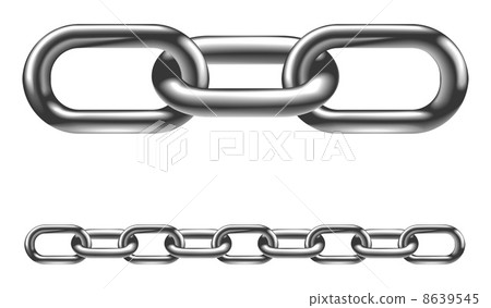 Metal chain links illustration Metal chain links illustration 8639545