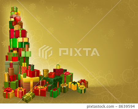 Gold Christmas gift background 8639594
