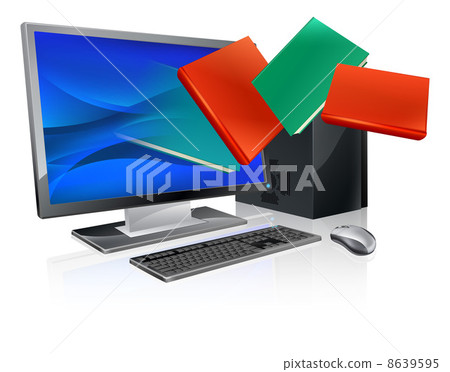 Computer books education or ebook concept 8639595