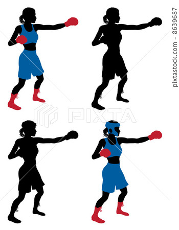 Female boxer boxing Female boxer boxing 8639687