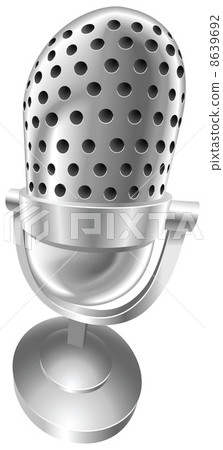 Retro steel radio microphone Retro steel radio microphone 8639692