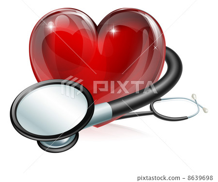 Heart symbol and stethoscope Heart symbol and stethoscope 8639698