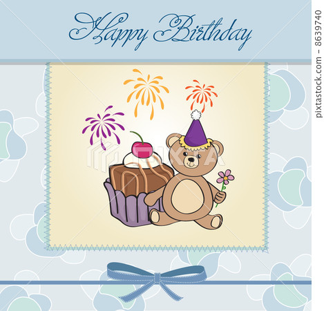 birthday greeting card with girl and big cupcake birthday greeting card with girl and big cupcake 8639740