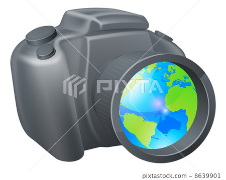 Camera globe concept 8639901