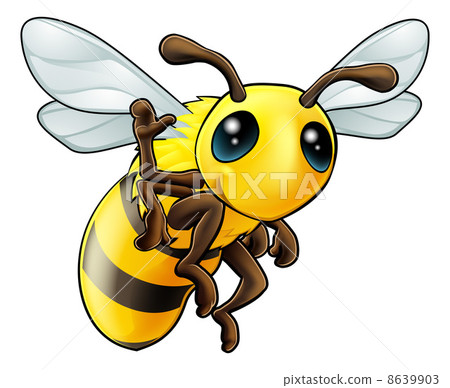 Happy waving cartoon bee Happy waving cartoon bee 8639903