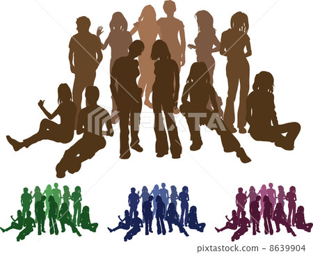 group of friends silhouette illustration group of friends silhouette illustration 8639904
