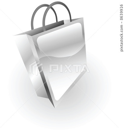 silver metallic shopping bag 8639916