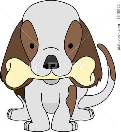 Illustration of puppy with bone 8640031