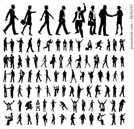 Very many high quality business people silhouettes 8640207