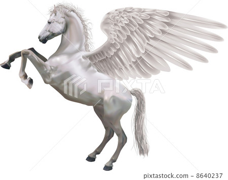rearing pegasus horse illustration 8640237
