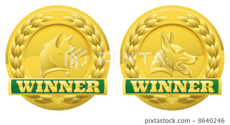 Cat and dog pet winners medals 8640246