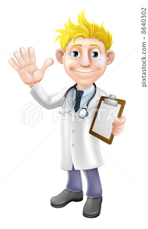 Cartoon doctor with clipboard Cartoon doctor with clipboard 8640302
