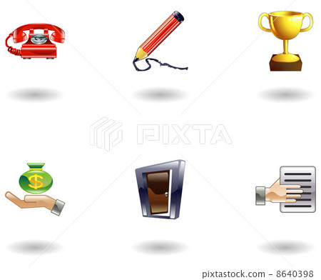 Glossy Business and Office Icon Set Glossy Business and Office Icon Set 8640398