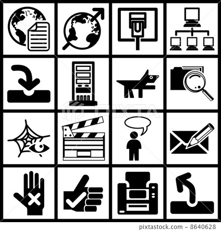 Internet web icon series set 8640628