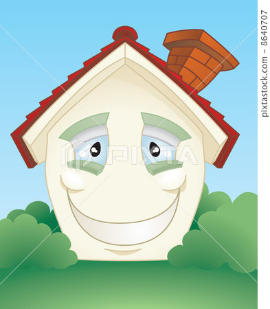 Happy smiling house character - Stock Illustration [8640707] - PIXTA
