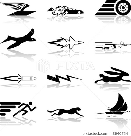 Conceptual icon set speedy and efficient 8640734