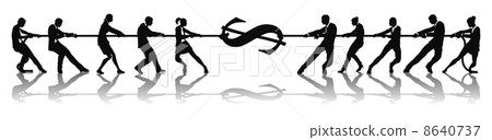 Tug of war dollar money concept 8640737