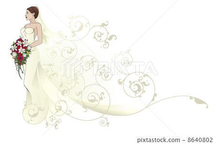 Bride beautiful wedding dress  pattern background 8640802