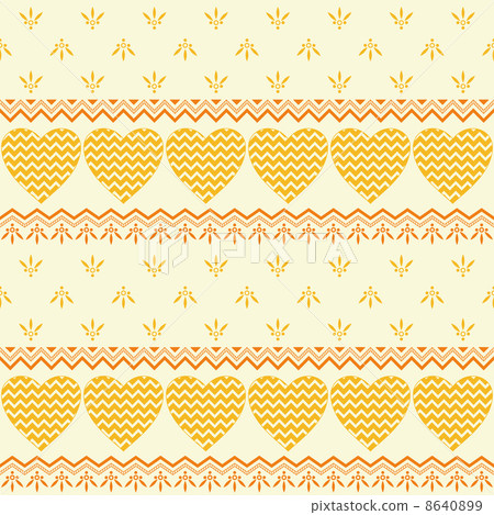 Seamless background, hearts and patterns Seamless background, hearts and patterns 8640899