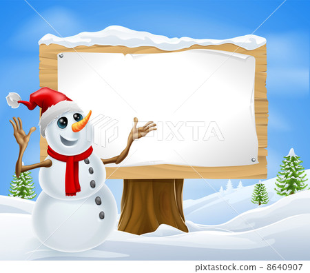 Christmas Snowman and Winter Sign Christmas Snowman and Winter Sign 8640907