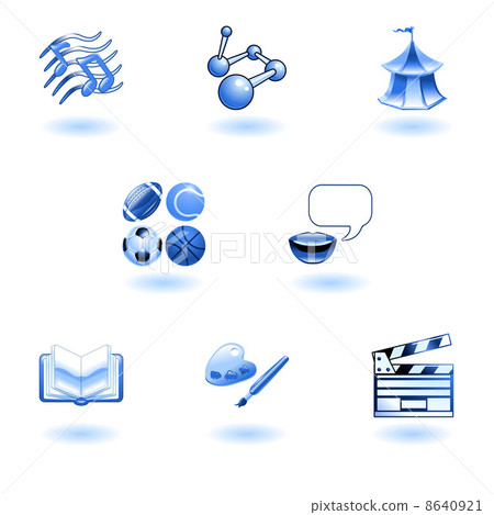 Blue glossy category education web icons Blue glossy category education web icons 8640921