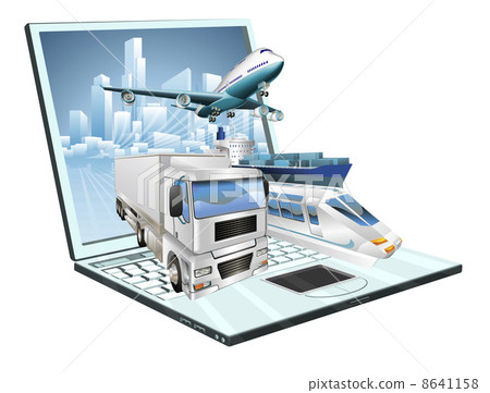 Logistics laptop computer concept 8641158