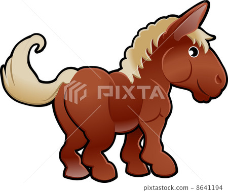 Cute Horse Farm Animal Vector Illustration 8641194