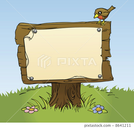 a rustic wooden sign 8641211