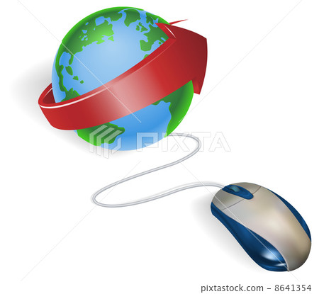 Mouse and arrow globe 8641354