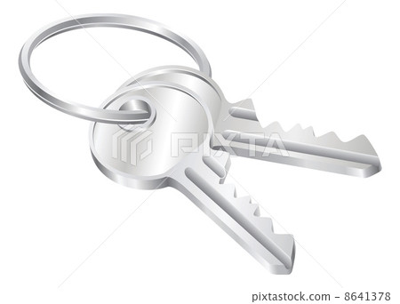Two keys on a keyring illustration 8641378
