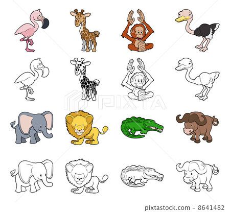 Cartoon Safari Animal Illustrations 8641482