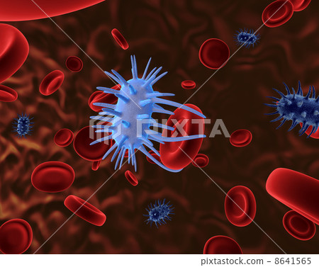 virus attacking blood cells - Stock Illustration [8641565] - PIXTA