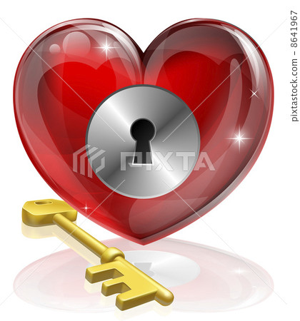 Heart lock and key 8641967