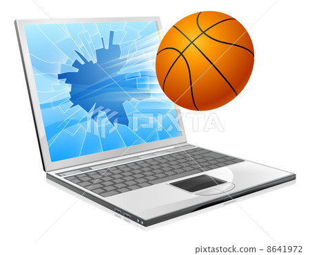 Basketball ball laptop concept Basketball ball laptop concept 8641972