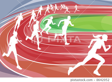 Running Race on Track - Stock Illustration [8642052] - PIXTA