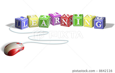 Mouse and learning blocks concept 8642116