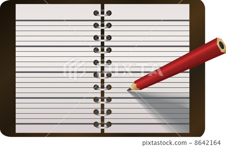 Pencil writing in diary vector illustration Pencil writing in diary vector illustration 8642164