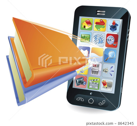 Smartphone book concept Smartphone book concept 8642345