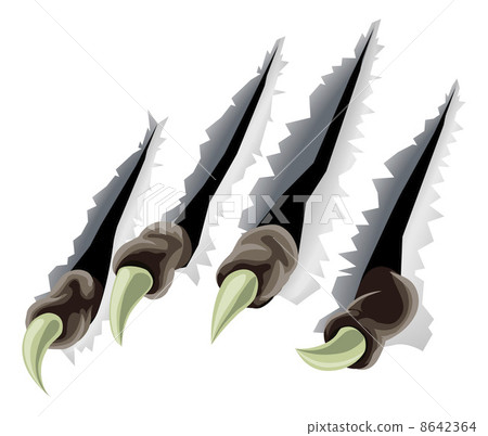 Creature claws tearing through background Creature claws tearing through background 8642364