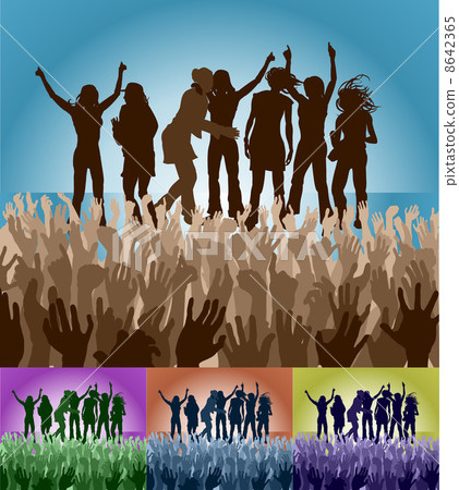 group of female friends on stage group of female friends on stage 8642365
