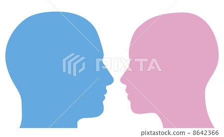 Man and woman heads silhouette Man and woman heads silhouette 8642366