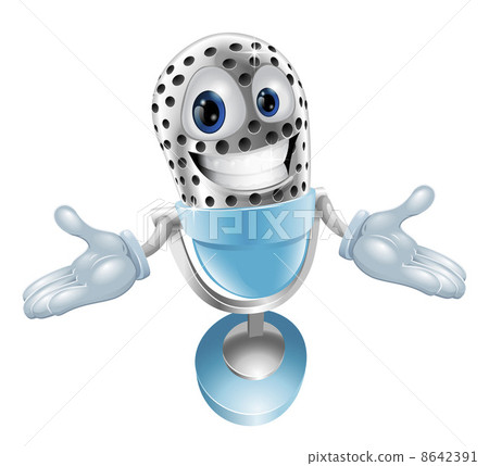 Cartoon microphone mascot 8642391